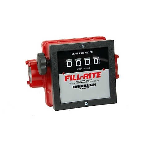 Fill-Rite 4-Digit Mechanical Fuel Transfer Meter, 6 to 40 GPM, 1.5 in. Thread, 901CL1.5