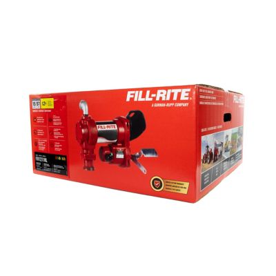 Image showing  1/4 HP 12V Fuel Transfer Pump with Discharge Hose, 15 GPM, Manual Nozzle, Suction Pipe and Liter Meter, FR1211HL