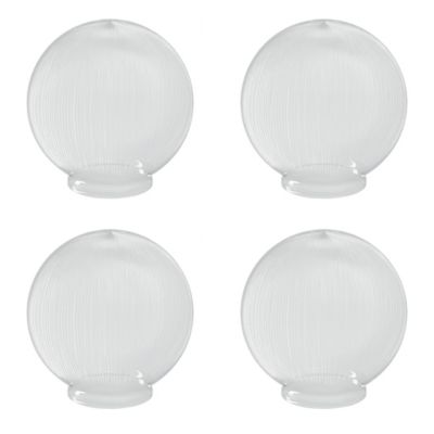 SOLUS 6 in. Clear Prismatic Acrylic Diameter Globes, 3.14 in. Outside Diameter, Fitter Neck, 4-Pack