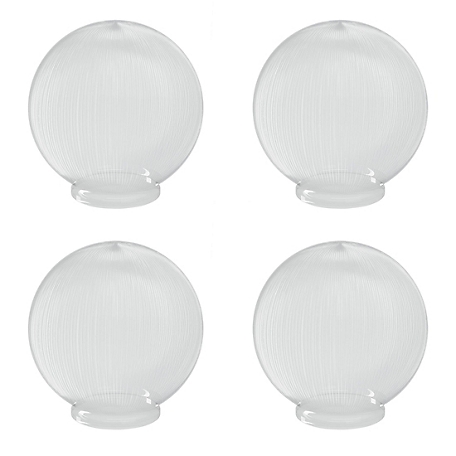 SOLUS 6 in. Clear Prismatic Acrylic Diameter Globes, 3.14 in. Outside Diameter, Fitter Neck, 4-Pack