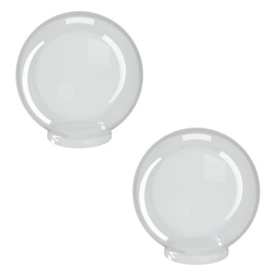 SOLUS 8 in. Clear Smooth Acrylic Diameter Globes, 3.91 in. Outside Diameter, Fitter Neck, 2-Pack