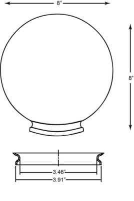 Image showing  8 in. White Smooth Acrylic Globes, 3.91 in. Outside Diameter, Fitter Neck, 2-Pack