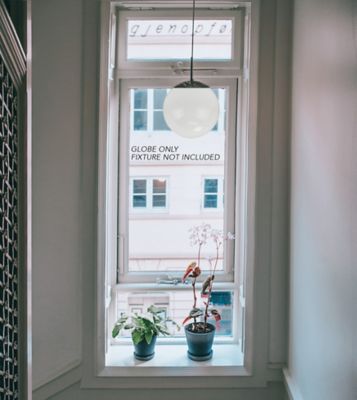 Image showing  8 in. White Smooth Acrylic Globes, 3.91 in. Outside Diameter, Fitter Neck, 2-Pack