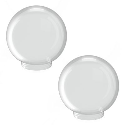 SOLUS 8 in. White Smooth Acrylic Globes, 3.24 in. Outside Diameter, Screw Neck, 2-Pack