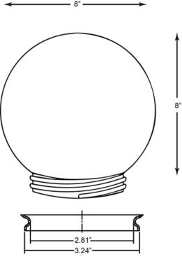 Image showing  8 in. White Smooth Acrylic Globes, 3.24 in. Outside Diameter, Screw Neck, 2-Pack