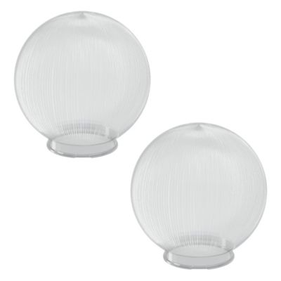 SOLUS 10 in. Clear Prismatic Acrylic Diameter Globes, 3.94 in. Outside Diameter, Twist Lock Neck, 2-Pack