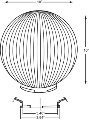 Image showing  10 in. Clear Prismatic Acrylic Diameter Globes, 3.94 in. Outside Diameter, Twist Lock Neck, 2-Pack