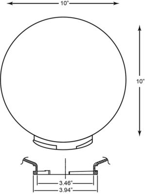 Image showing  10 in. Smoke Smooth Acrylic Globes, 3.94 in. Outside Diameter, Twist Lock Neck, 2-Pack