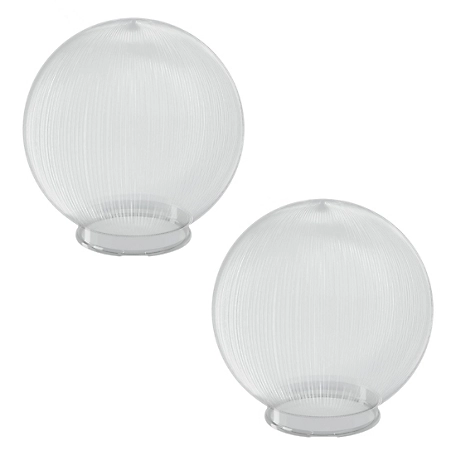 SOLUS 10 in. Clear Prismatic Acrylic Diameter Globes, 3.91 in. Outside Diameter, Fitter Neck, 2-Pack