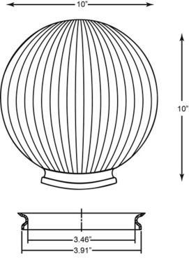 Image showing  10 in. Clear Prismatic Acrylic Diameter Globes, 3.91 in. Outside Diameter, Fitter Neck, 2-Pack