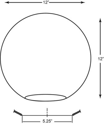 Image showing  12 in. Smoke Smooth Acrylic Globe, 5.25 in. Inner Diameter, Neckless