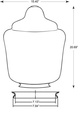 Image showing  20.69 in. x 15.4 in. Polycarbonate Acorn Streetlamp, Clear, 7.94 in. Outside Diameter, Fitter Neck