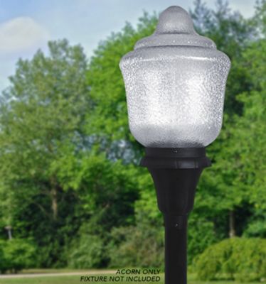 Image showing  20.69 in. x 15.4 in. Polycarbonate Acorn Streetlamp, Clear, 7.94 in. Outside Diameter, Fitter Neck