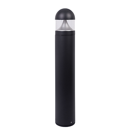 SOLUS Round Black LED Landscape Bollard Light, Exterior Surface-Mounted Aluminum, 120-277V, 39.75 in. x 6.5 in.