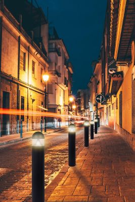 Image showing  3,000 Lm 20 W Round Black LED Landscape Bollard Light, Exterior Surface-Mounted Aluminum, 120-277 V, 39.75 x 6.5in.