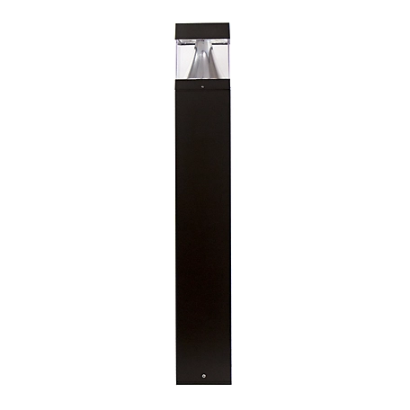 SOLUS Square Black LED Landscape Bollard Light, Exterior Surface-Mounted Aluminum, 120-277V, 42 in. x 6.3 in.