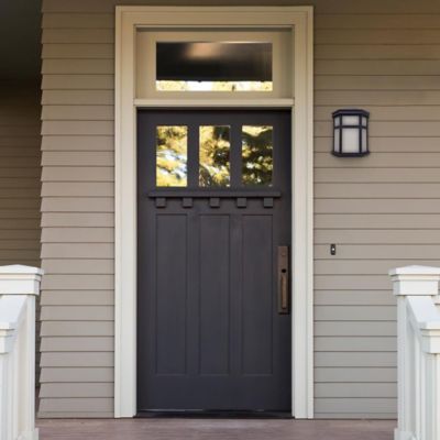 Image showing  Sedona Wall-Mount Outdoor Sconce with A19/E26 LED Bulb, Black, 4,000K, 120V, 50/60 Hz