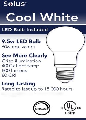 Image showing 5 th SOLUS Sedona Wall-Mount Outdoor Sconce with A19/E26 LED Bulb, Black, 4,000K, 120V, 50/60 Hz