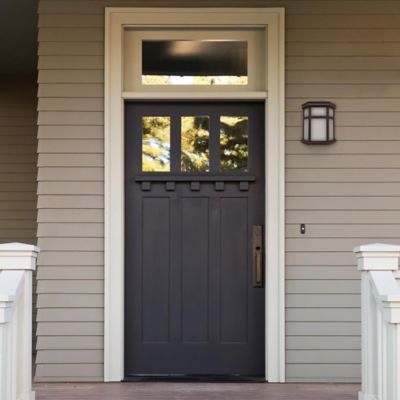 Image showing  Sedona Wall-Mount Outdoor Sconce with A19/E26 LED Bulb, 3,000K, Bronze, 120V, 50/60 Hz, 9.75 in. x 7.25 in.