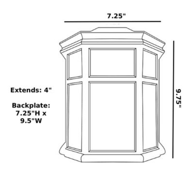 Image showing  Sedona Wall-Mount Outdoor Sconce with A19/E26 LED Bulb, 3,000K, Bronze, 120V, 50/60 Hz, 9.75 in. x 7.25 in.