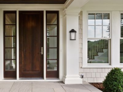 Image showing  Sedona Wall-Mount Outdoor Sconce with A19/E26 LED Bulb, 3,000K, Black, 120V, 50/60 Hz, 12.25 in. x 8.25 in.