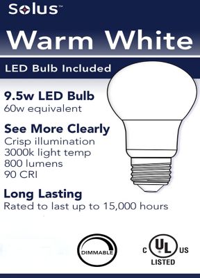 Image showing  Sedona Wall-Mount Outdoor Lantern Sconce with A19/E26 LED Bulb, 3,000K, Black, 120V, 50/60 Hz, 15 in. x 6.125 in.