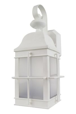 SOLUS Sedona Wall-Mount Outdoor Lantern Sconce with A19/E26 LED Bulb, 3,000K, White, 120V, 50/60 Hz, 15 in. x 6.125 in.