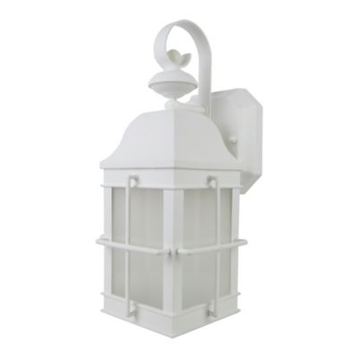 SOLUS Sedona Wall-Mount Outdoor Lantern Sconce with A19/E26 LED Bulb, 3,000K, White, 120V, 50/60 Hz, 15 in. x 6.125 in.