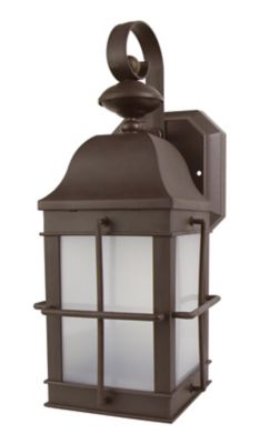 SOLUS Sedona Wall-Mount Outdoor Lantern Sconce with A19/E26 LED Bulb, 3,000K, Bronze, 120V, 50/60 Hz, 15 in. x 6.125 in.