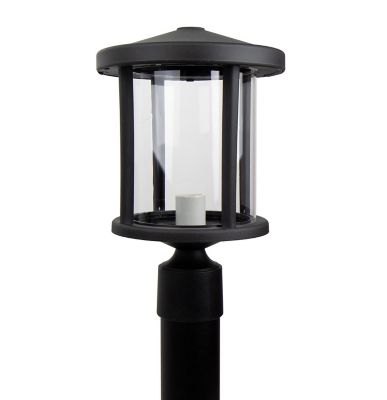 SOLUS 60W Artisan Round Post Top-Mount Outdoor Light Fixture, 14 in. x 9 in., Black