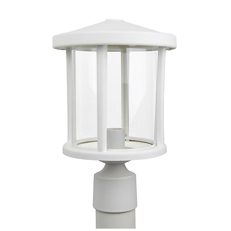 SOLUS Artisan Round Post Top-Mount Outdoor Light Fixture, 14 in. x 9 in., White