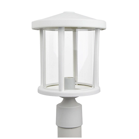 SOLUS Artisan Round Post Top-Mount Outdoor Light Fixture, 14 in. x 9 in., White