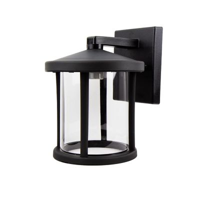 SOLUS Artisan Round Wall-Mount Outdoor Light Fixture, 12.2 in. x 9 in., Black