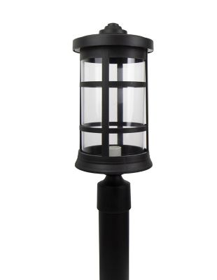 SOLUS Artisan Round Post Top-Mount Outdoor Light Fixture, 17.25 in. x 7.25 in., Black