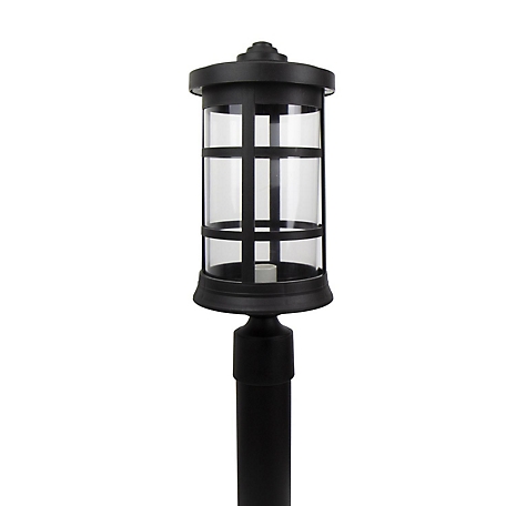 SOLUS Artisan Round Post Top-Mount Outdoor Light Fixture, 17.25 in. x 7.25 in., Black