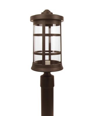 SOLUS Artisan Round Post Top-Mount Outdoor Light Fixture, 17.25 in. x 7.25 in., Bronze