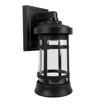 SOLUS Artisan Round Wall-Mount Outdoor Light Fixture, 12.75 in. x 5.75 in., Black