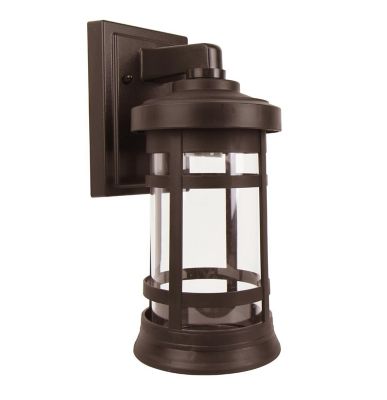 SOLUS 60W Artisan Round Wall-Mount Outdoor Light Fixture, 12.75 in. x 5.75 in., Bronze