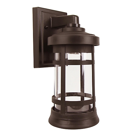 SOLUS Artisan Round Wall-Mount Outdoor Light Fixture, 12.75 in. x 5.75 in., Bronze