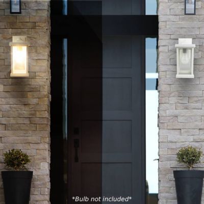 Image showing  Artisan Square Wall-Mount Outdoor Light Fixture, 11.6 in. x 5 in., White