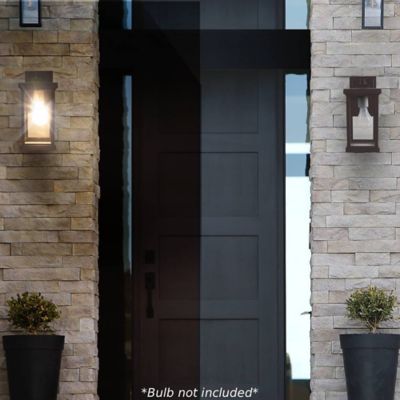 Image showing  Artisan Square Wall-Mount Outdoor Light Fixture, 11.6 in. x 5 in., Bronze