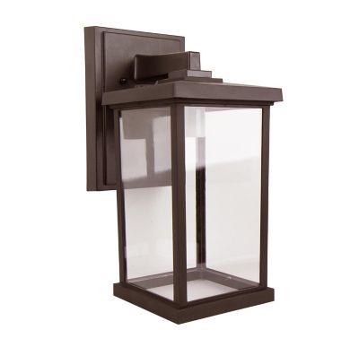 SOLUS Artisan Square Wall-Mount Outdoor Light Fixture, 14.4 in. x 6.4 in., Bronze