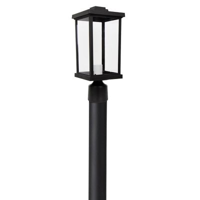 SOLUS Artisan Square Post Top-Mount Outdoor Light Fixture, 15 in. x 6.35 in., Black