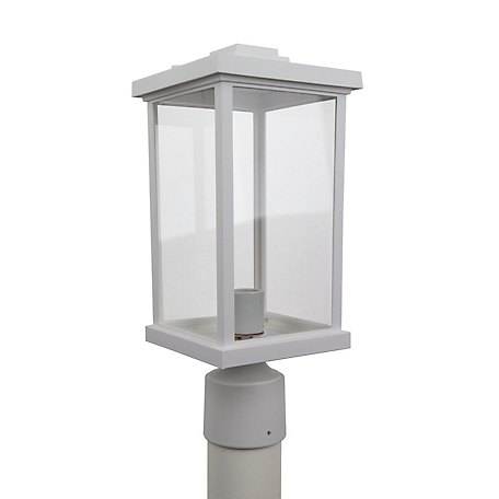 SOLUS Artisan Square Post Top-Mount Outdoor Light Fixture, 15 in. x 6.35 in., White