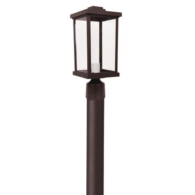 SOLUS Artisan Square Post Top-Mount Outdoor Light Fixture, 15 in. x 6.35 in., Bronze