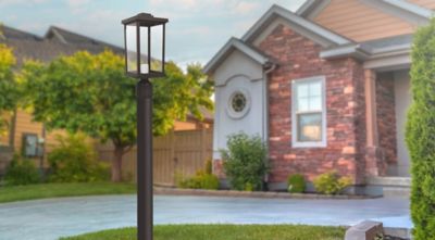Image showing  Artisan Square Post Top-Mount Outdoor Light Fixture, 15 in. x 6.35 in., Bronze