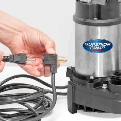 Image showing  1 HP 115V Electric Submersible Stainless Steel/Cast Iron Sump Pump with Vertical Float Switch, 86 GPM