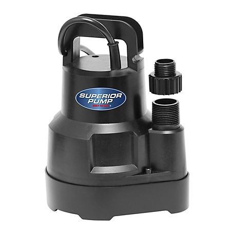 Superior Pump 1/6 HP Submersible Thermoplastic Oil-Free Utility Pump, 91016
