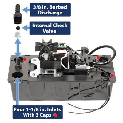 Image showing  1/50 HP Condensate Pump with Safety Switch, 20 ft. Tubing and Stainless Steel Hose Clamp, 97154