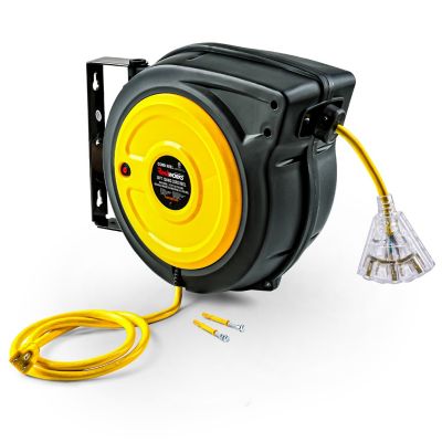 thumbnail image 2 of CRST 50FT Retractable Extension Cord Reel - 3 Outlets, 1625W, Wall Mountable 2 of 6